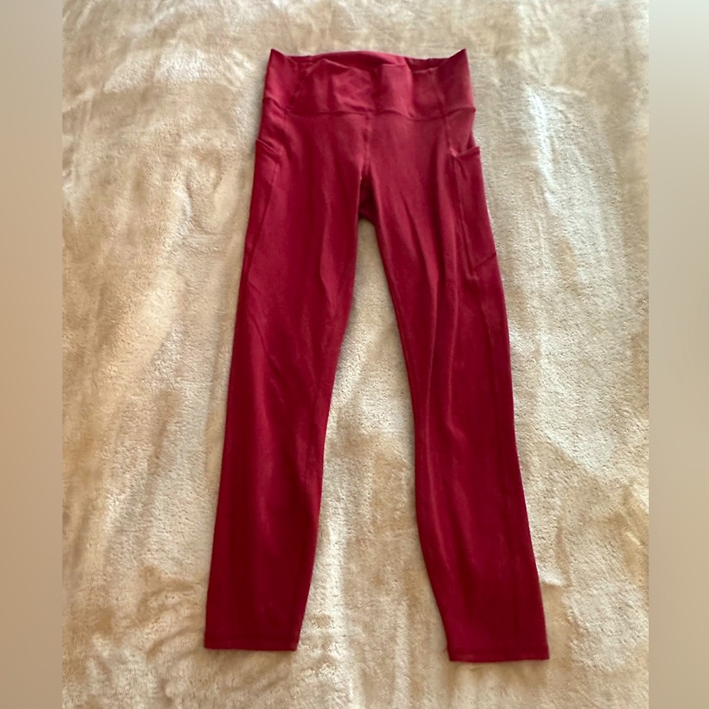 Red pureluxe oasis Fabletics pocket leggings